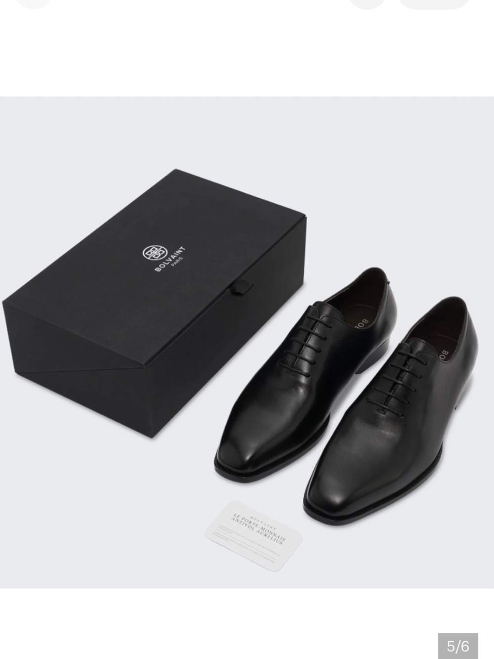 BolvainT Paris Men's Black Leather Oxford Lace-Up